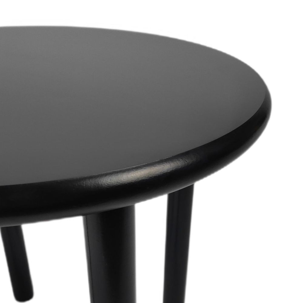 BEGRYF Schwarzer Holzhocker 45 cm – runder minimalistischer Beistelltisch oder Sitzhocker, moderner skandinavischer Stil