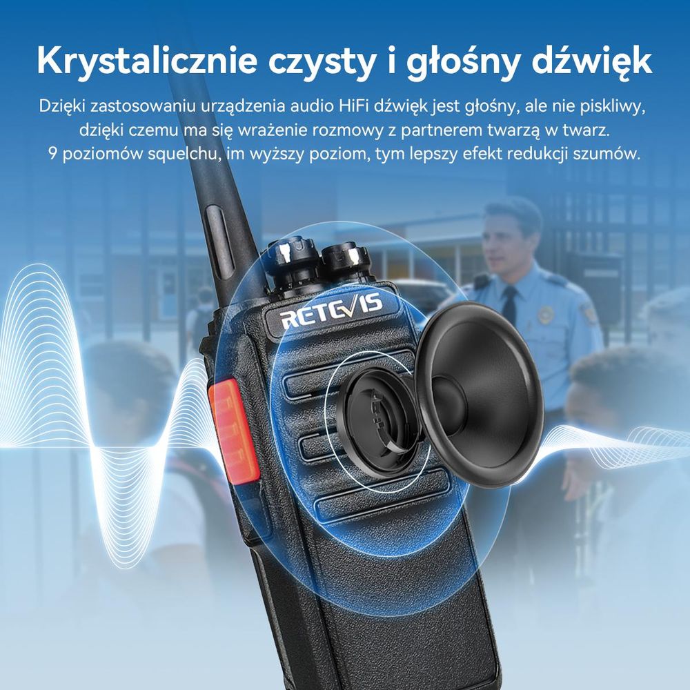 Retevis RT24 Krótkofalówki i Walkie Talkie, Walkie Talkie dalekiego zasięgu z zestawem słuchawkowym, i ładowarką USB, dla rodziny, na zewnątrz