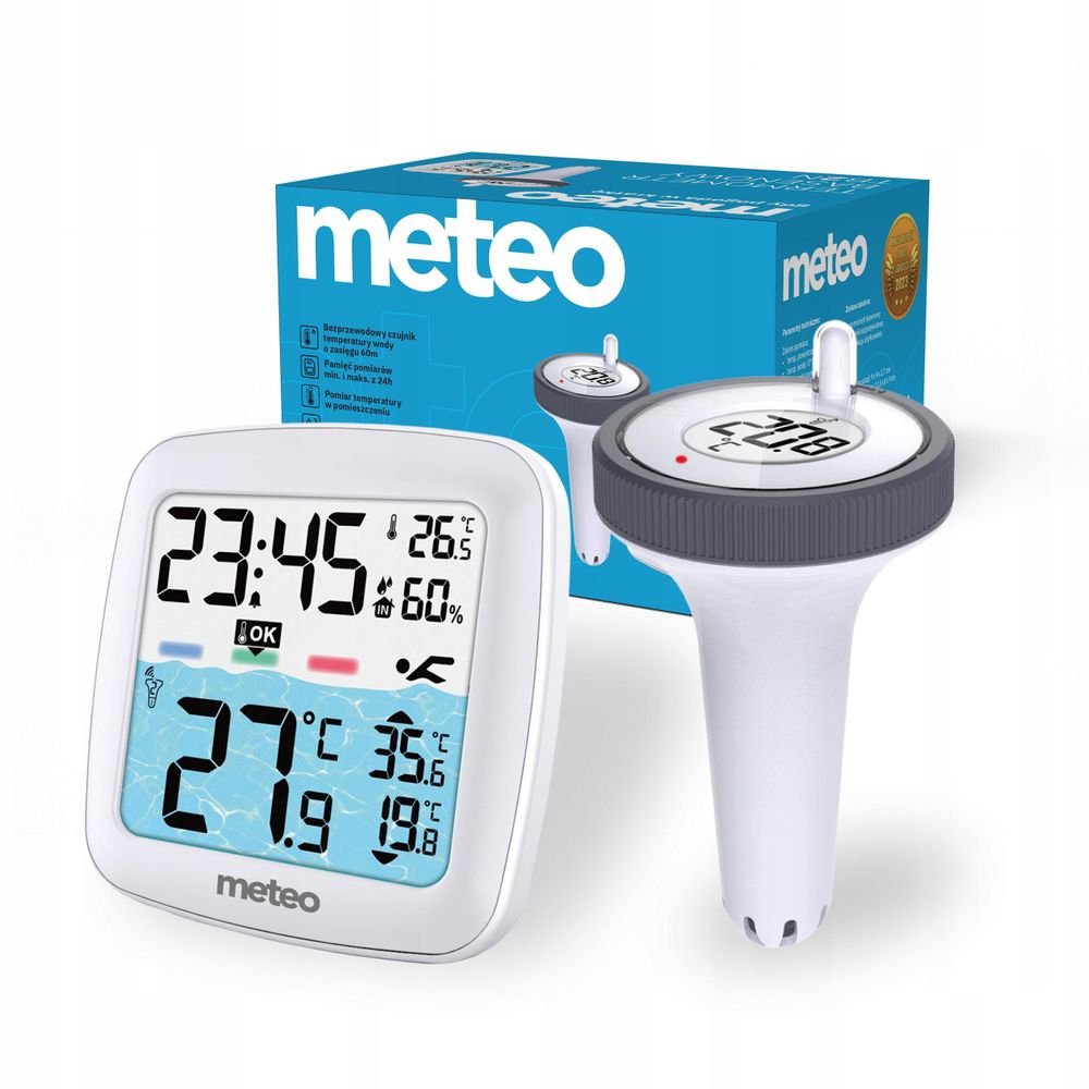 METEO TB2N Poolthermometer mit kabellosem Schwimmsensor