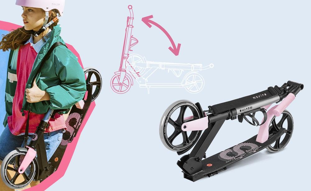 MOVINO INFINITY Scooter, Kinderroller, 3,5 kg, 200-mm-Räder, 5–14 Jahre (Rosa)