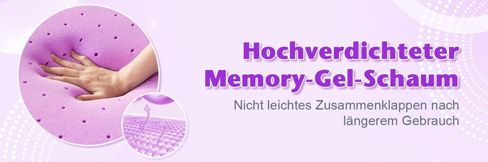 WENTA Matratzentopper 120x200cm, H2 weich Topper Gel Memory Schaum, 5 cm hoch, Rutschfest, Ergonomisch für Boxspringbett, Schlafsofa, Wohnwage
