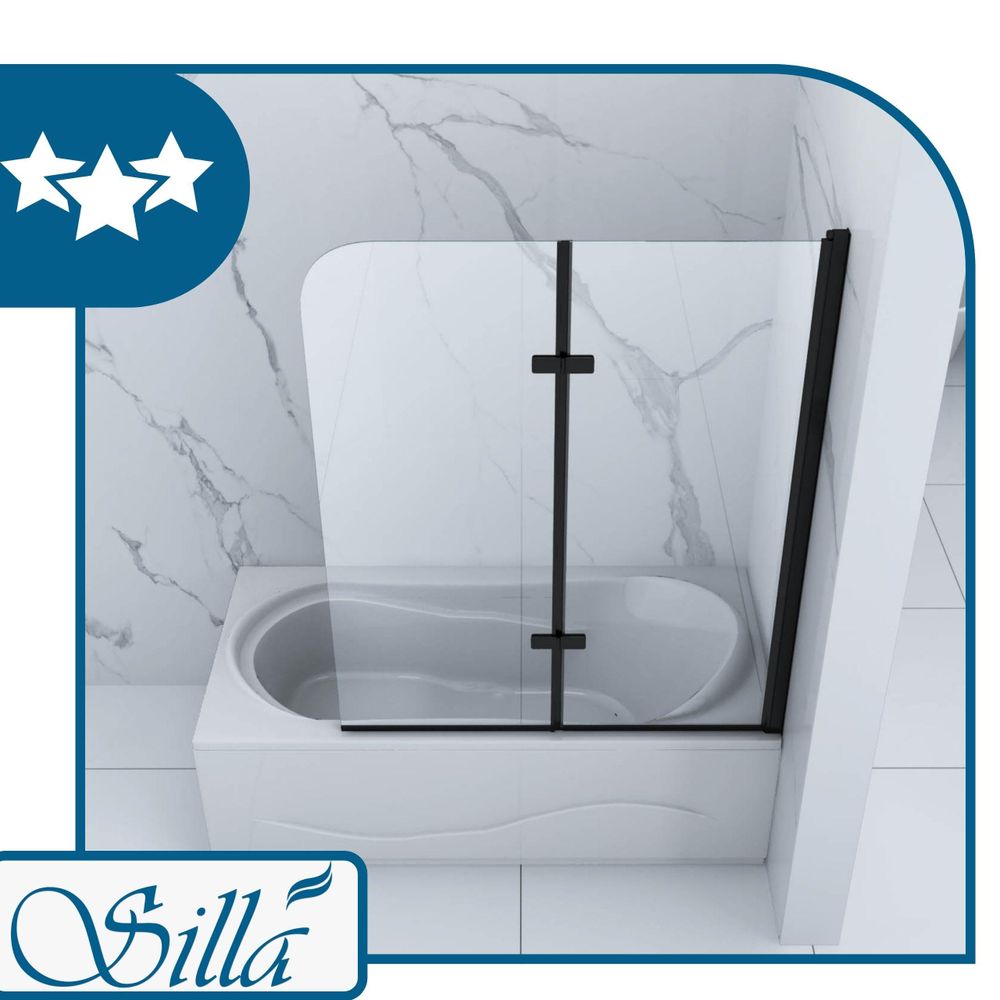 Duschwand aus Glas, Silla, Faltwand für Badewanne, Badwannenfaltwände, 80x140 cm