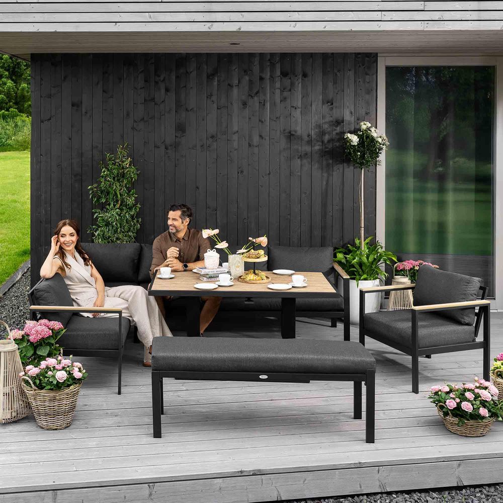 di volio Gartenmöbel-Set Noli, aus Aluminium für 10 Personen, in Farbe anthrazit