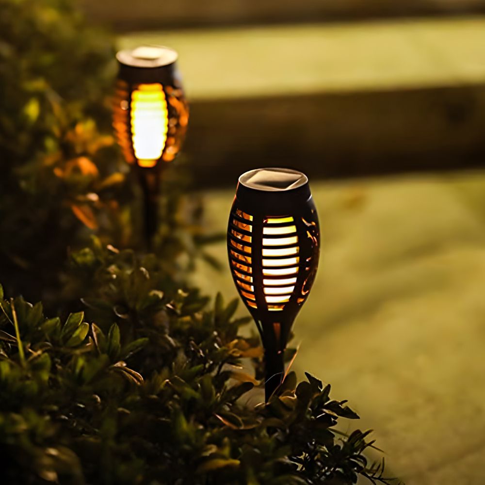 Solarleuchten Garten 8 Stück LED Solar Fackel Gartenfackeln mit Realistischer Flammeneffekt IP65 Solarlampen für Außen Garten Retoo