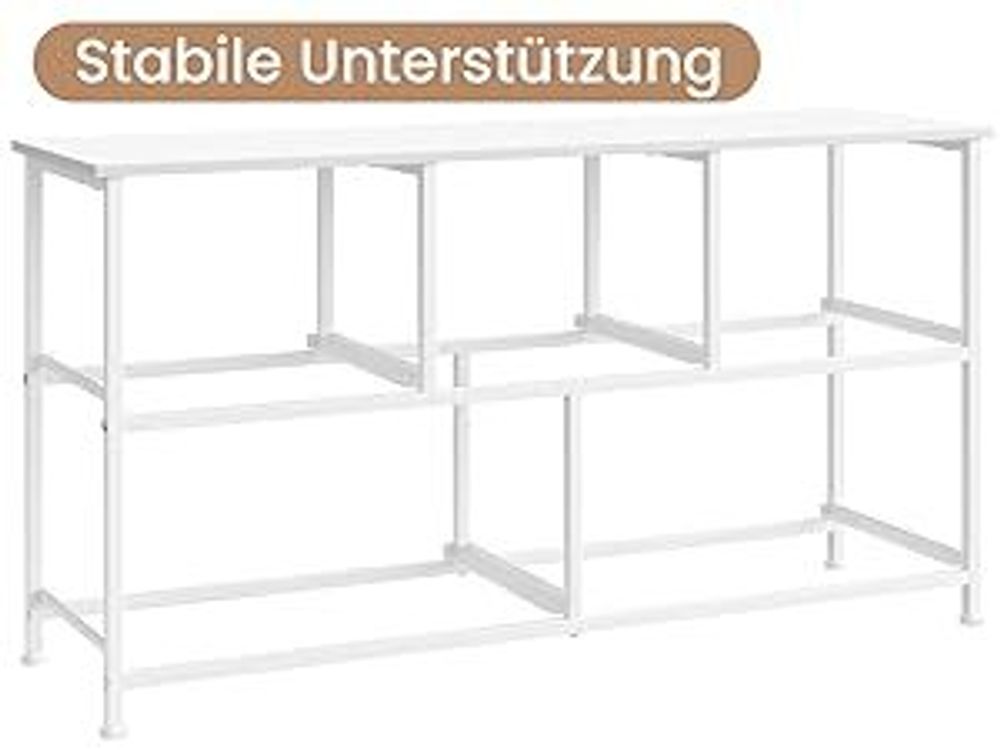 WOLTU Kommodenschrank 5 Schubladen, Metallrahmen Holzwerkstoff : Hellgrau Farbe: Hellgrau
