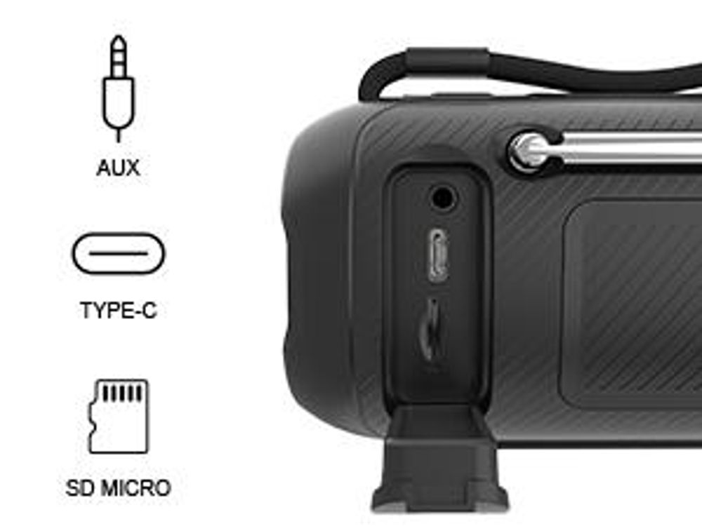LEICKE DAB+ Radio Tube-Tragbarer Bluetooth Lautsprecher mit DAB+/FM, 4500mAh Akku, RGB-LED Lichter, 10W Stereo-Sound,Equalizer, Micro SD/AUX Anschluss