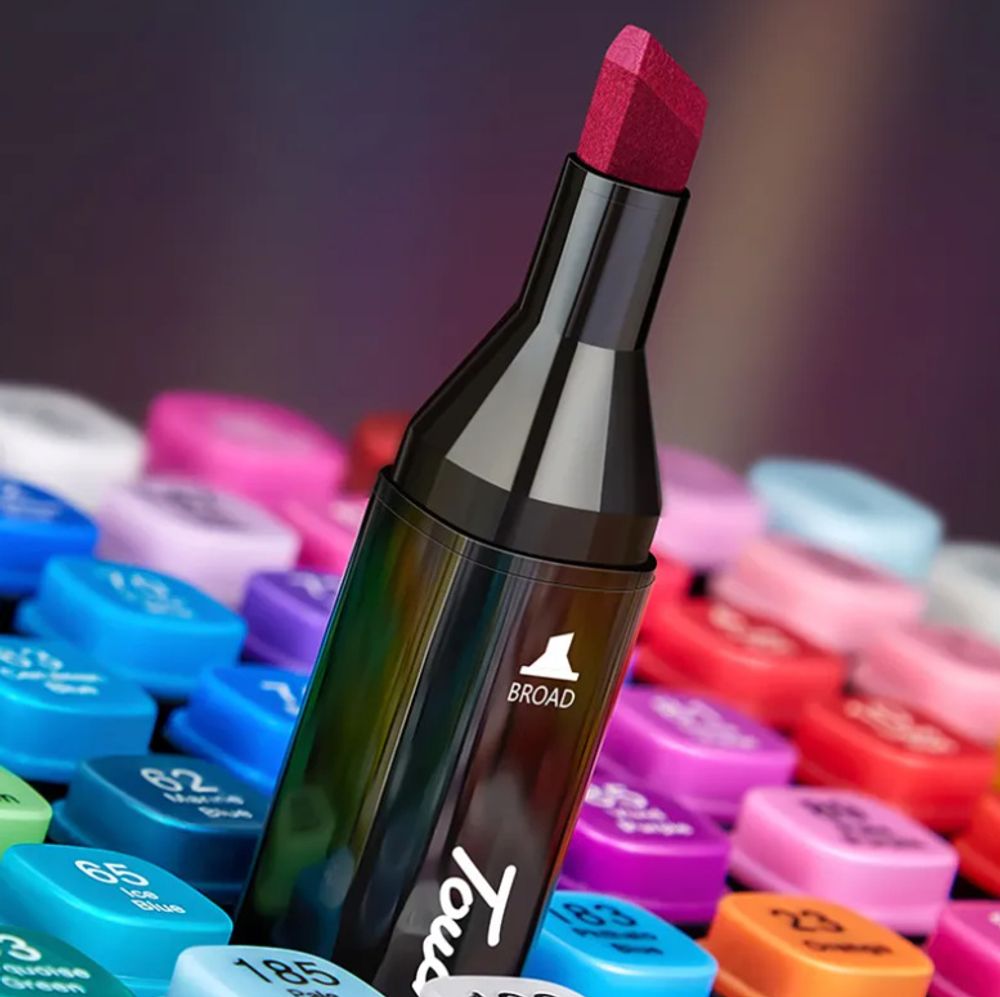 80 Farbige Sketch Stift Set Twin Marker Duo-Fasermaler Alkoholmarker Doppelseitige Permanent Marker mit Tragetasche für Künstler Erwachsene Retoo