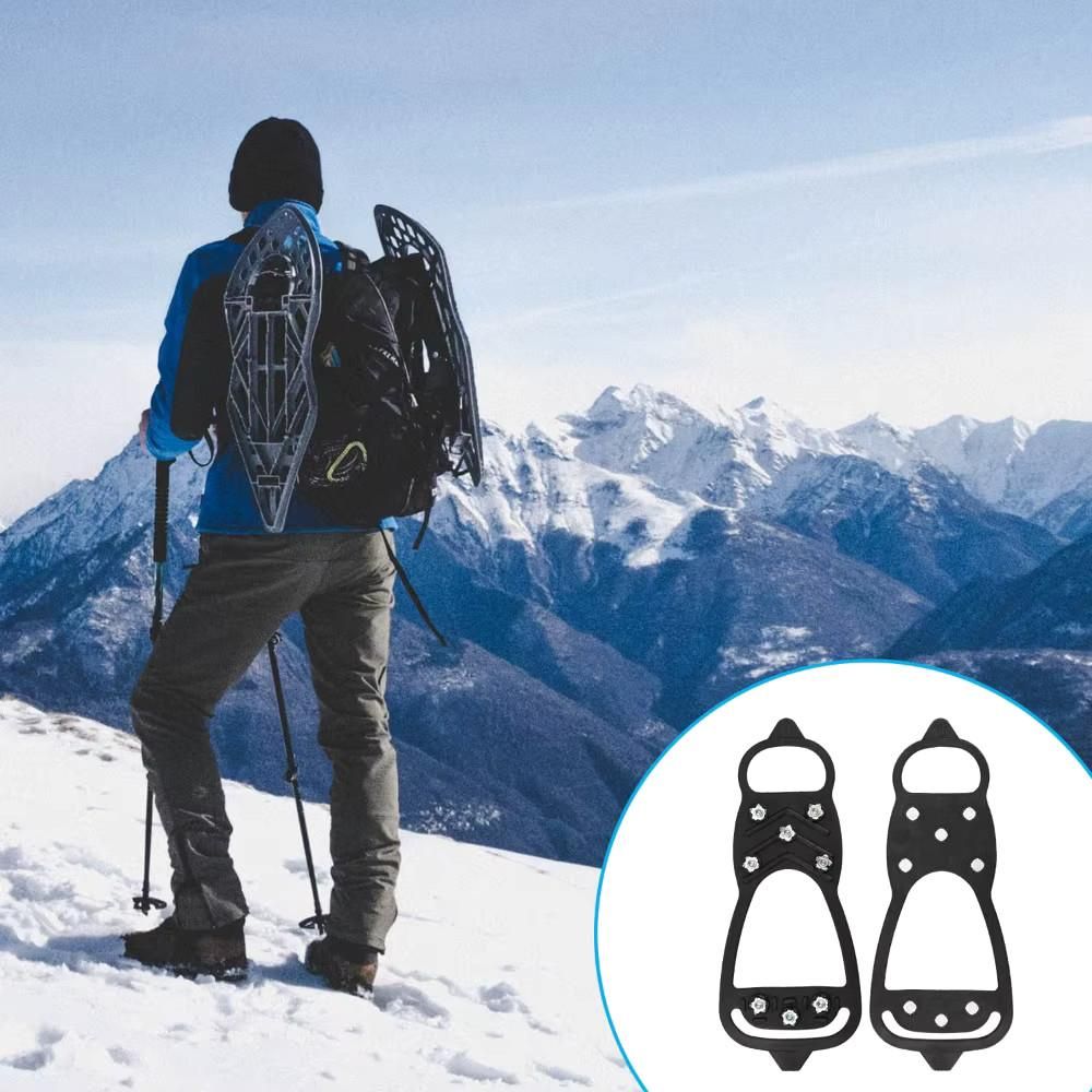 LUXTOM | Steigeisen für Schuhe, L 34-46, 8 Zähne Schuhkrallen, Anti Rutsch Schuhkralle, Eiskralle zum Spielen im Schnee mit Edelstahl Spikes für Wandern, Schnee, EIS, Trekking, Eisfischen