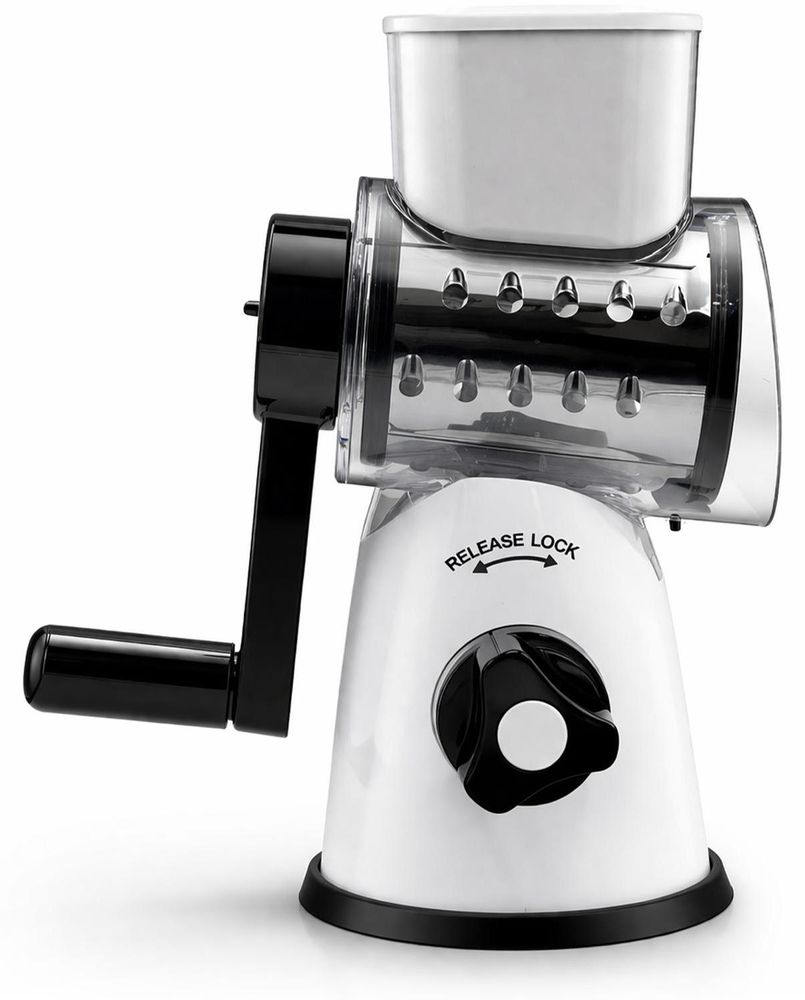 WELLHAUS Trommelreibe für Gemüse und Käse, 3-in-1, Multifunktional