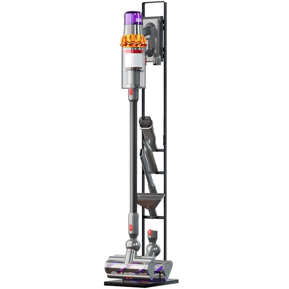 WELLHAUS Ständer Für Den Kabellosen Staubsauger Dyson V7, V8, V10, V11, V12, V15 – 127 cm – Schwarz
