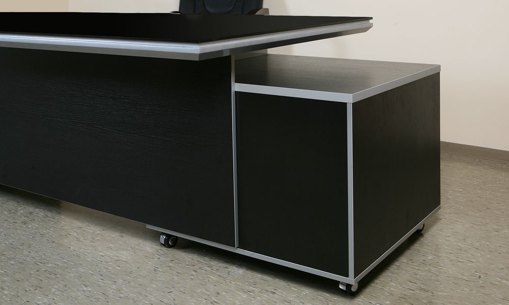 Büromöbel Chef Schreibtisch Managerschreibtisch Büroschreibtisch KEHL schwarz XXL 245x105x75 cm