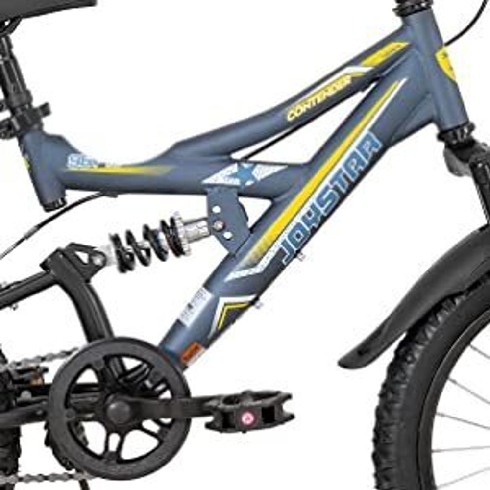 HILAND Contender 20 Zoll Kinder-Mountainbike Vollfederung Jungen Mädchen, Kinderfahrrad mit Schutzbleche und Handbremse, Grün