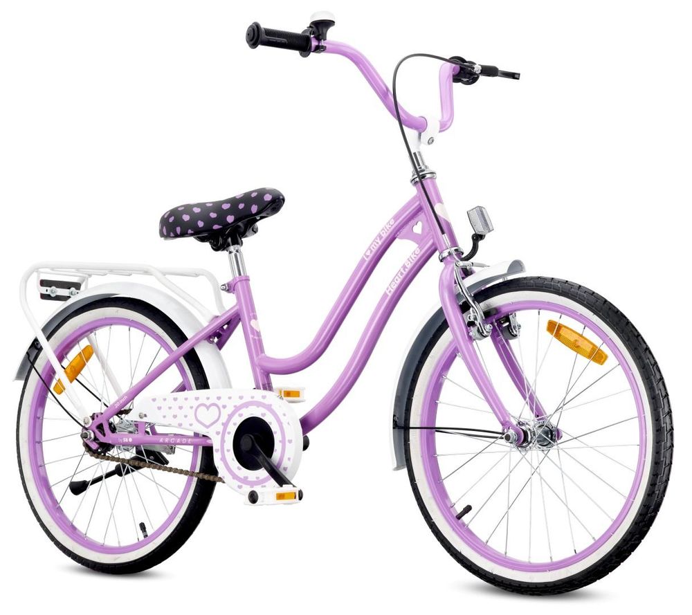 Pohľad na bicykel SUN BABY Heart Bike 20" zpredu, viditeľné brzdy a riadidlá.