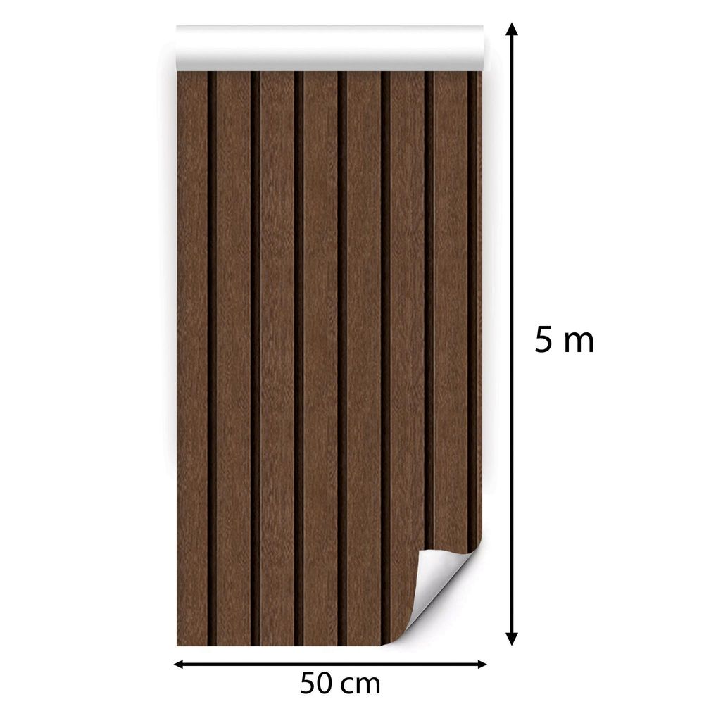 Vliestapete Holzoptik Lamellen Wandpaneel Look Streifen Modern Wohnzimmer Schlafzimmer Flur Skandinavisch Design Akustikpaneel Stil Natur Holz Wandtapete UV-beständige Tapete 10m x 0.5m