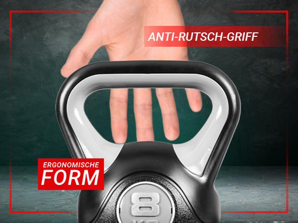 Miweba Sports Kettlebell KB200 | Kugelhantel - Ergonomischer Griff Anti-Rutsch - Hartgummifüße - Ganzkörper - Workout - Kugelgewicht - Hantel (4,0 kg)