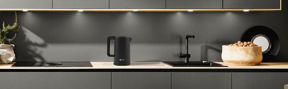 Balter Wasserkocher Edelstahl mit Temperatureinstellung 1,7L, 2200W, BPA-frei, LED-Beleuchtung, Temperaturwahl 40°C-100°C, Abschaltautomatik, Schwarz