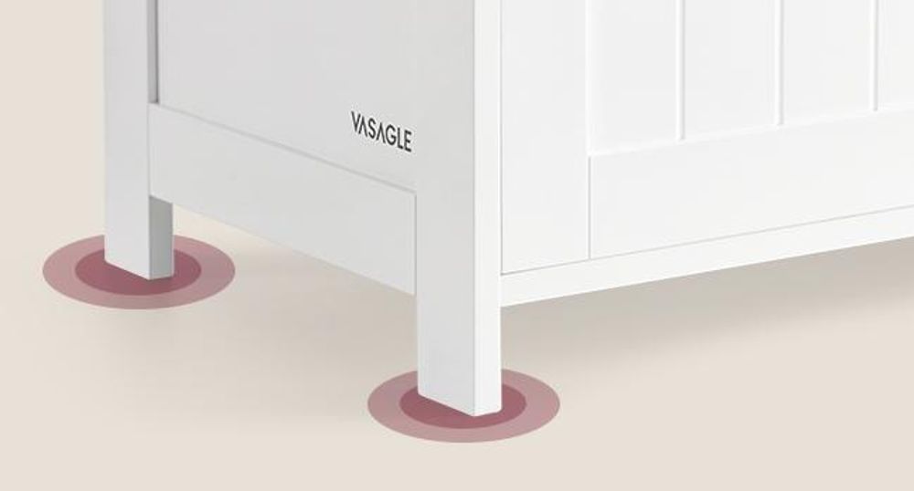VASAGLE Badezimmerschrank, Badschrank, stehend, mit Tür, Steckdosenleiste, Schubladen, Schrank für Toilettenpapier, Toilettenschrank