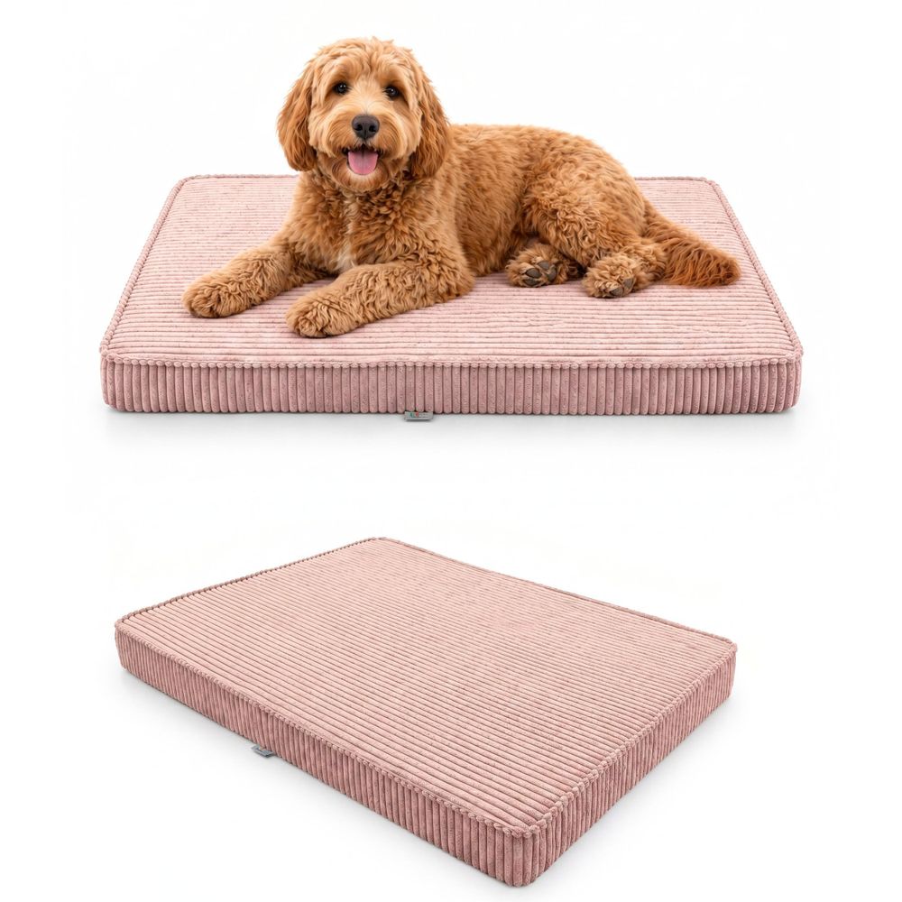 Hundebett Hundekissen Hundematte Cord Altrosa 90X60X8 Cm