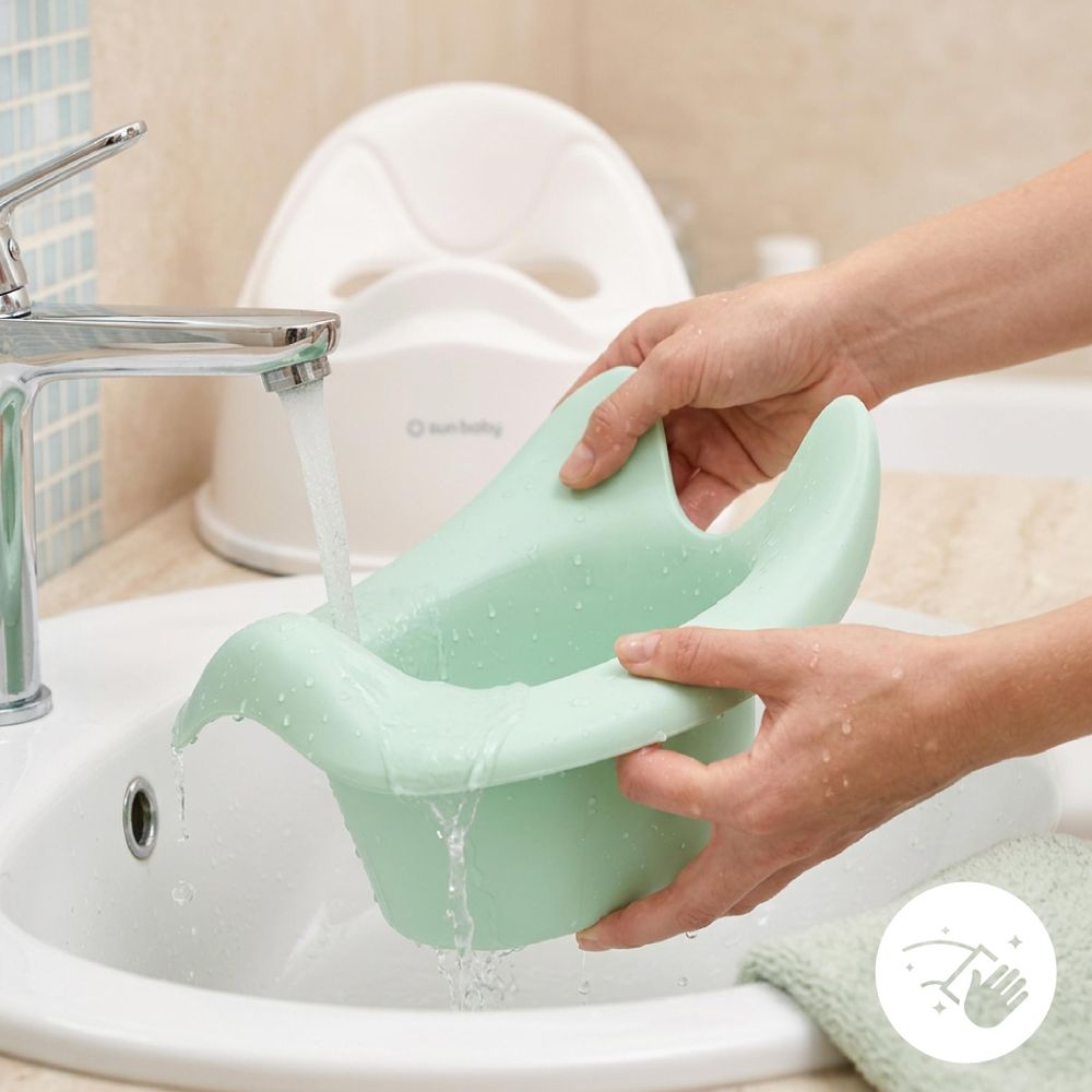 Inserto rimovibile del vasino SUN BABY sotto il rubinetto