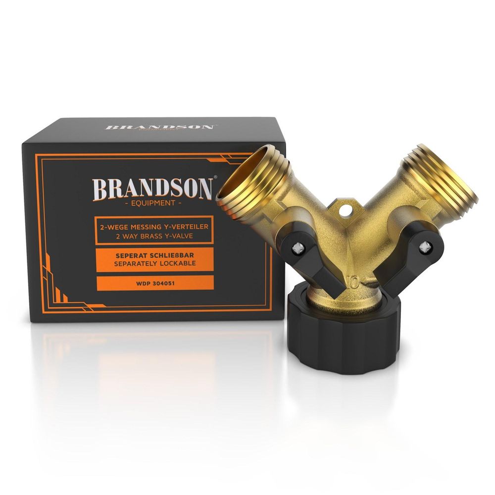 Brandson 2 Wege Verteiler, Gartenschlauch Verteiler, Wasserverteiler, Schlauchverteiler, Y-Verteiler für 3/4 Zoll Wasserhahn