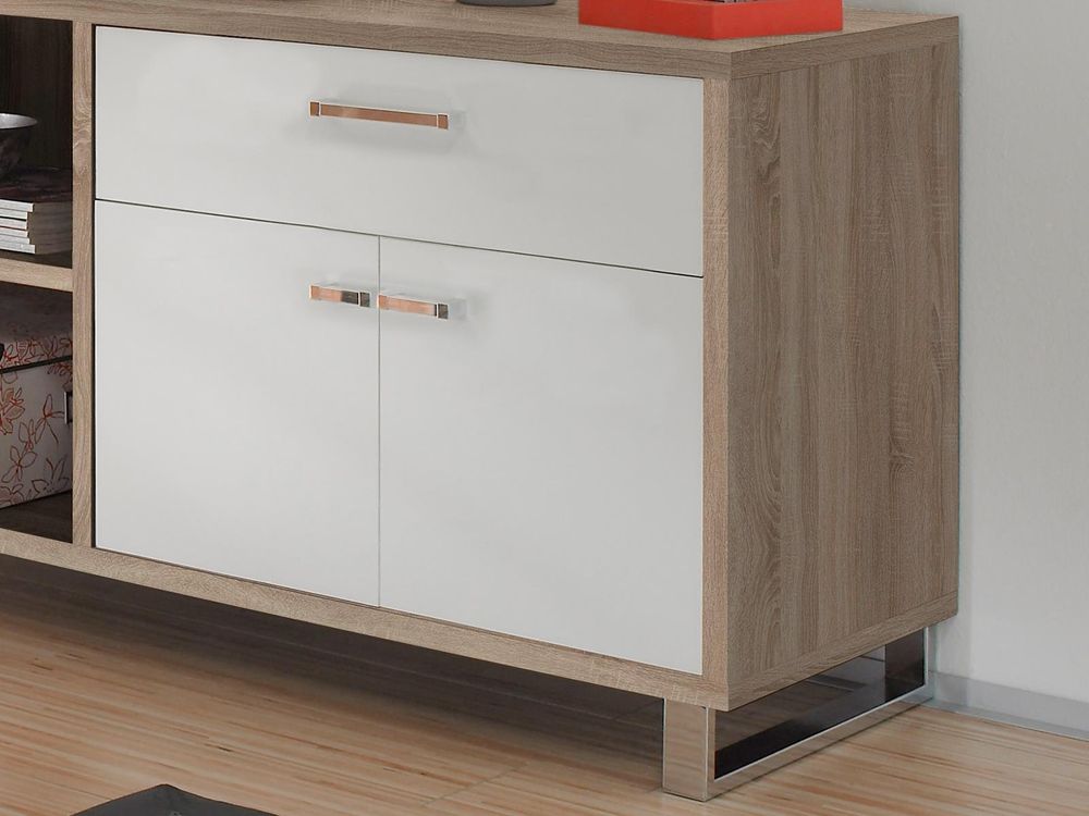 "Margate I" – Winkelschreibtisch mit Stauraum und flexibel montierbarem Sideboard