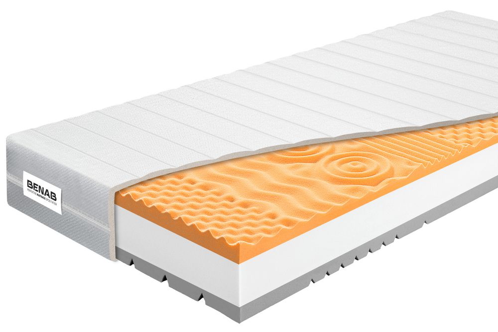 Penový matrac Benab Zero Medium 14 Matrac 80 x 200 cm H3 / H4 tvrdosť 14 cm výška Penové matrace, PUR, 7 zón, Nopy, Antidekubitný
