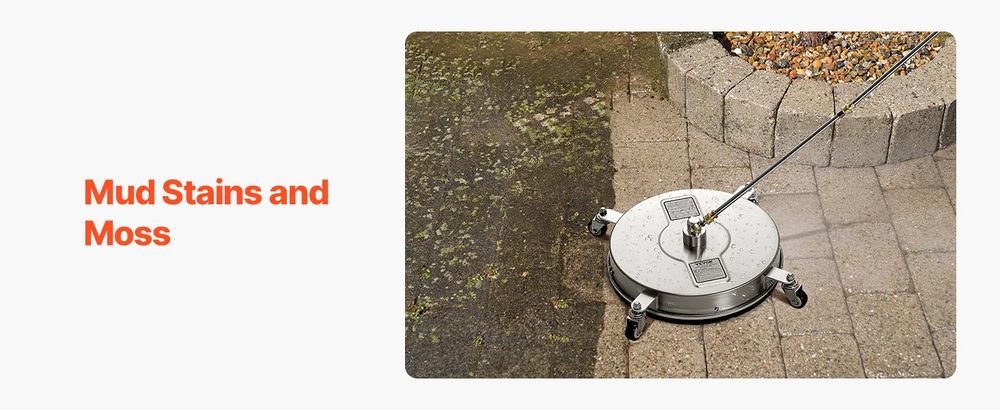 VEVOR 430 mm Hochdruckreiniger-Oberflächenreiniger, Oberflächenreiniger aus Edelstahl, Max. Druck 4000 PSI, 1/4 Zoll Schnellanschluss, für Beton, Terrasse, Deck
