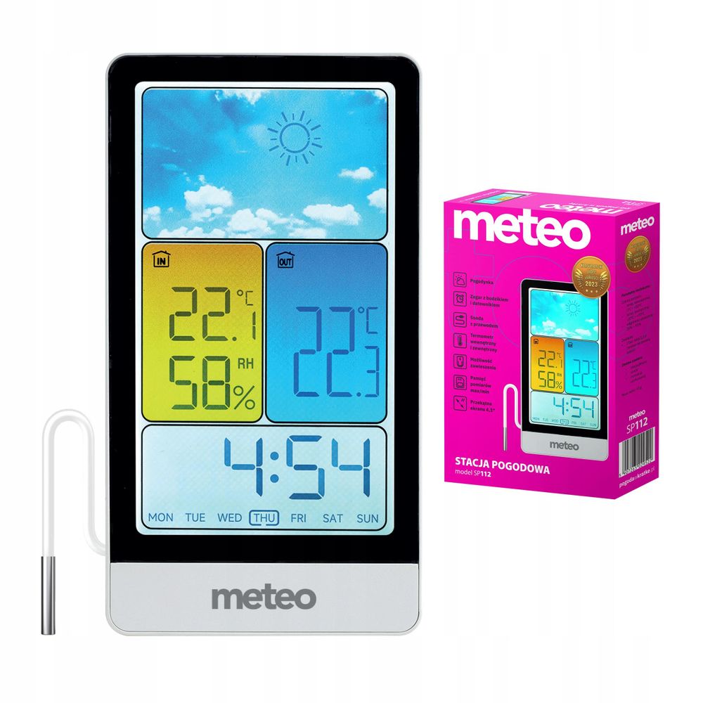 METEO SP112 Wetterstation mit Display und Außentemperaturfühler