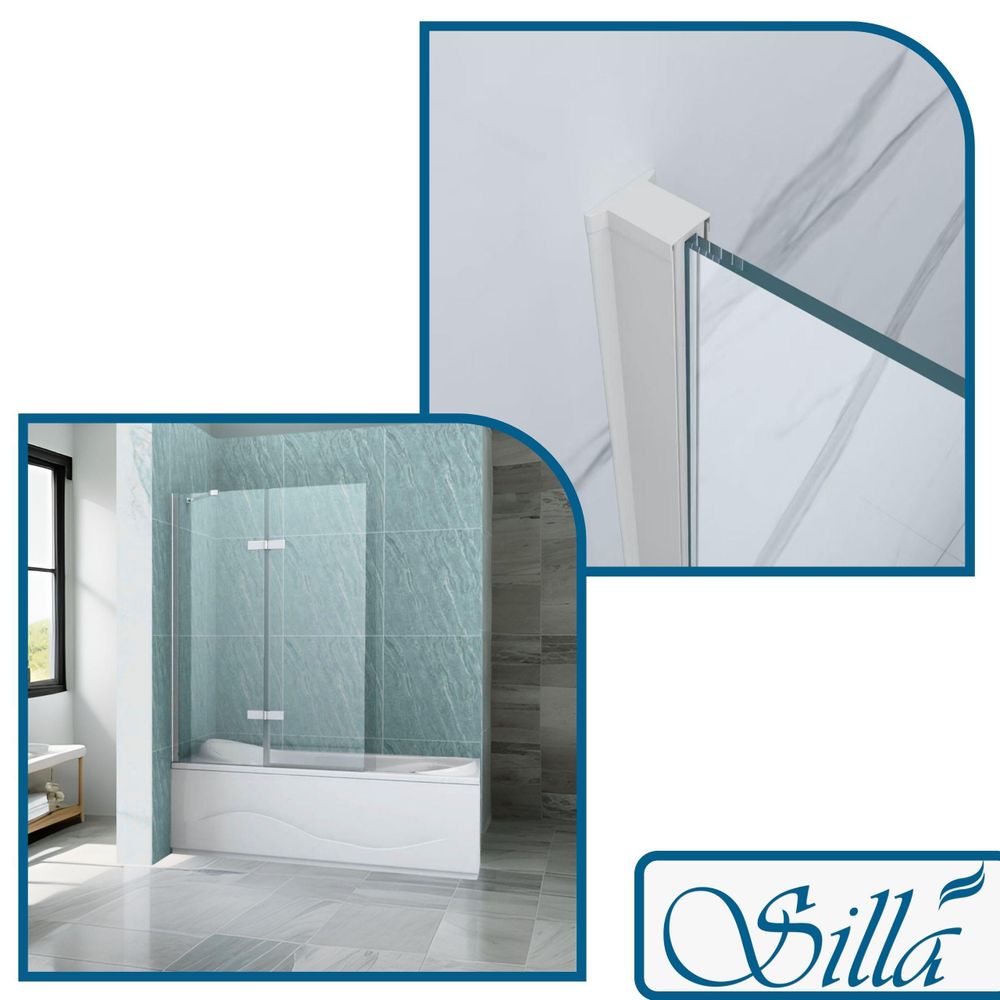 Silla, duschwand badewanne 100x150, duschwand aus glas, badewannenaufsatz, faltwand