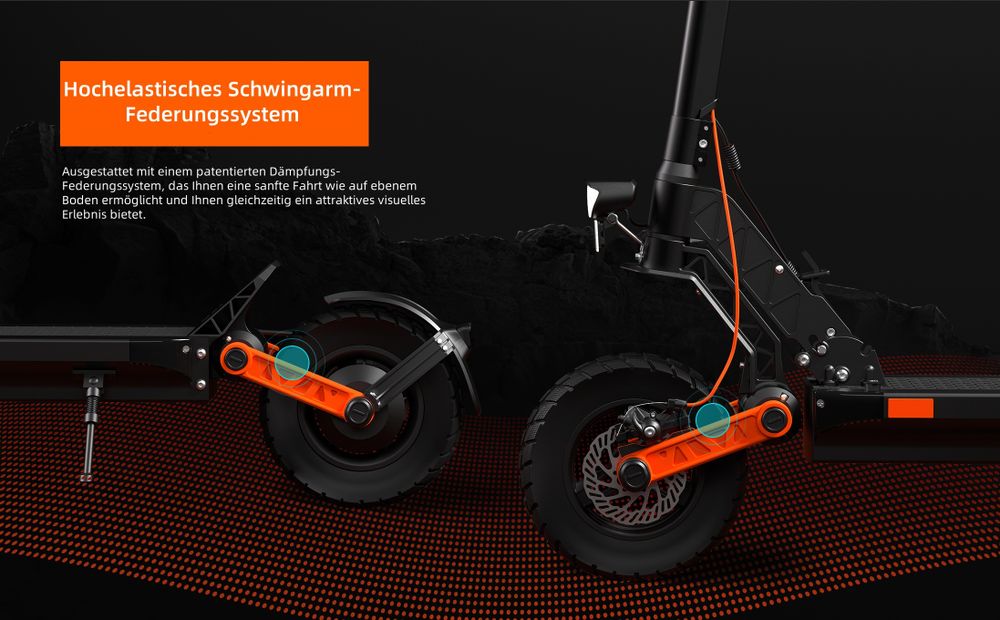 Elektroroller JOYOR S5 Mit ABE-Gutachten - 500W Motor 48V13AH Batterie 45KM Reichweite Scheibenbremsen - Schwarz