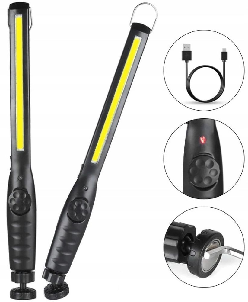 LED Werkstattlampe Arbeitslampe Arbeitsleuchte Akku 1800mAh COB Taschenlampe Inspektionsleuchten Stableuchte Werkstatt Handleuchte Handlampe Werkstattlampe Magnet Strahler Haken Retoo