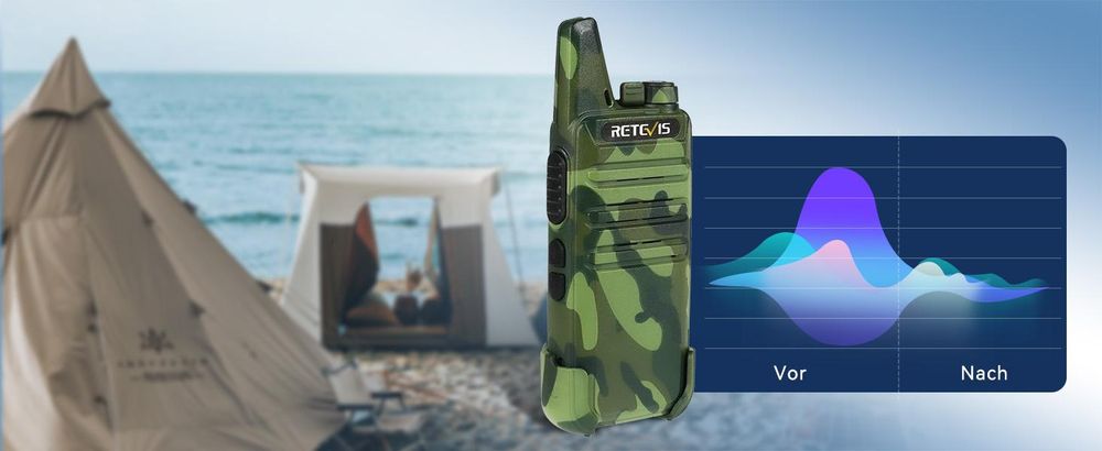 Retevis RT622 Walkie Talkie, 16 Kanäle, Outdoor Mini, VOX, Wiederaufladbares Funkgeräte für Erwachsene mit Großer Reichweite für Radfahren, Camping