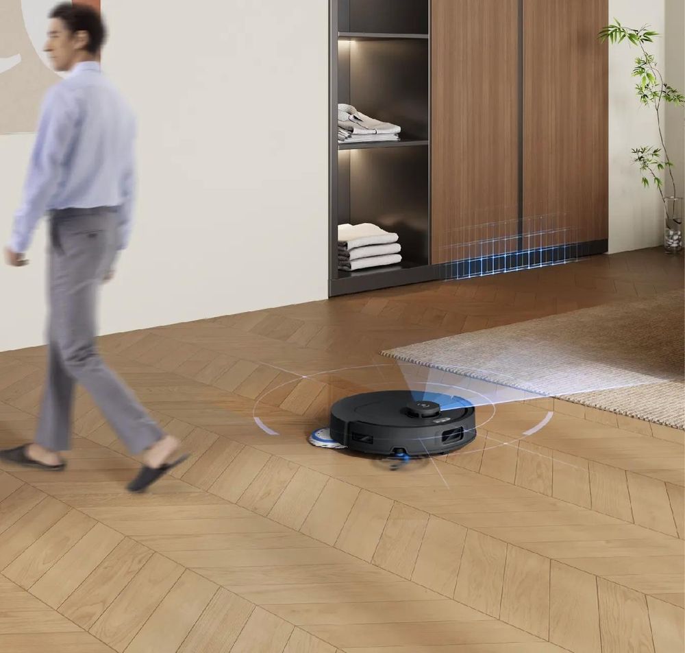 ECOVACS DEEBOT T30e Omni Staubsauger Roboter mit 1L Original-Reinigungsflüssigkeit, 25000Pa Saugroboter mit Wischfunktion Wischroboter Schwarz