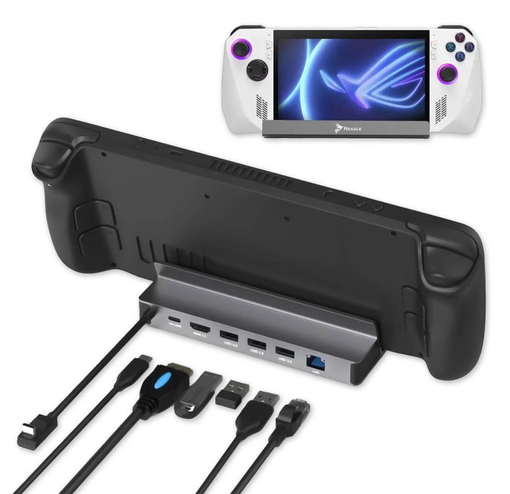 Docking Station 6-in-1 für Steam Deck Asus Rog Ally USB-C HDMI 4K 60 Hz USB 3.0 Reagle