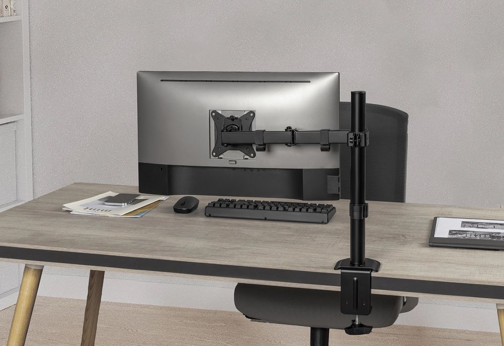 SENSE7 FLOAT ARM Monitorhalterung 1 Monitor 17-32 Zoll VESA 100x100 cm Monitorarm Schwenkbar Höhenverstellbar Tischhalterung PC Bildschirm Halterung