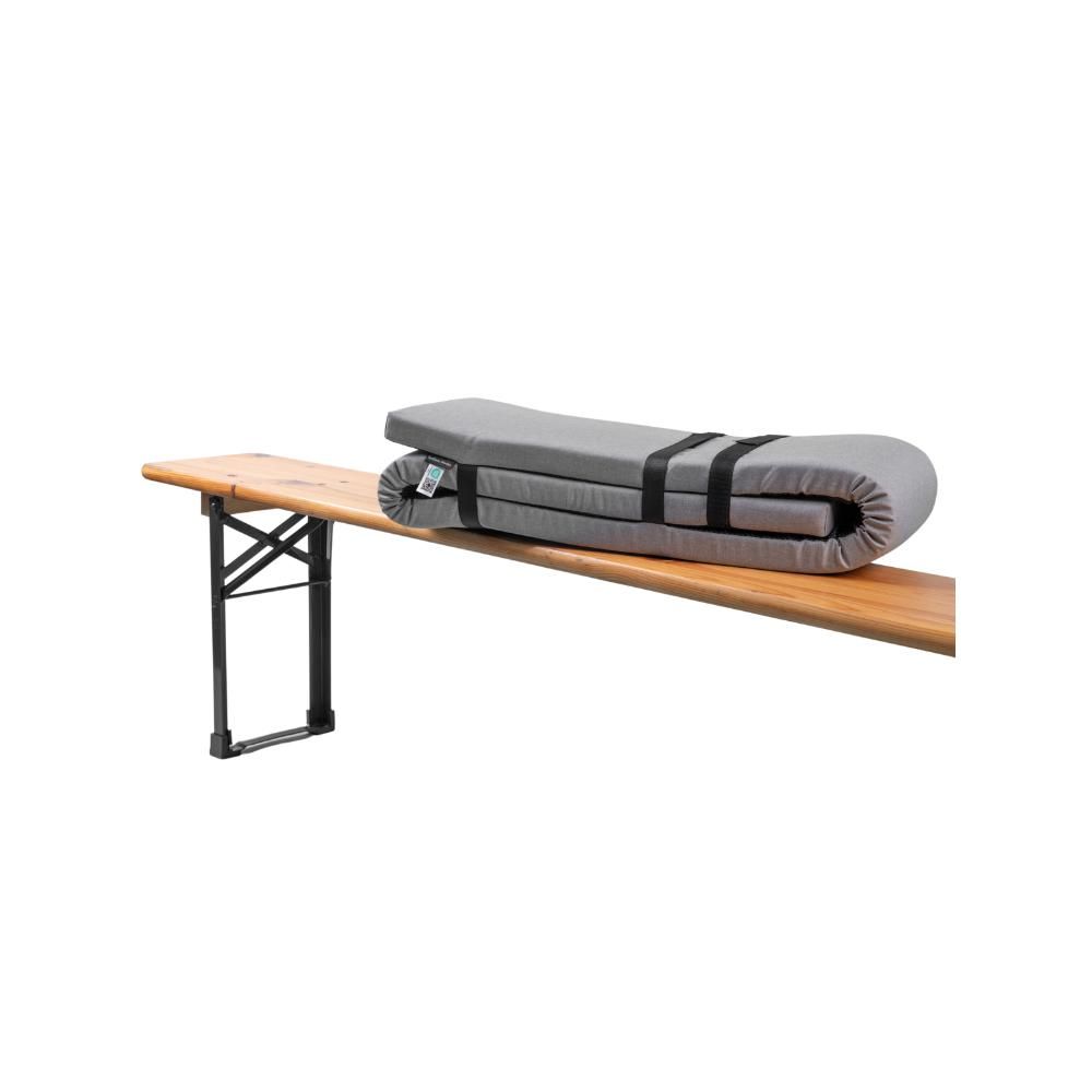 TexDeko® Ecolen Bierbankauflage für Bierzeltgarnitur mit Anti-Rutsch Boden 180x25x4cm (Grau)