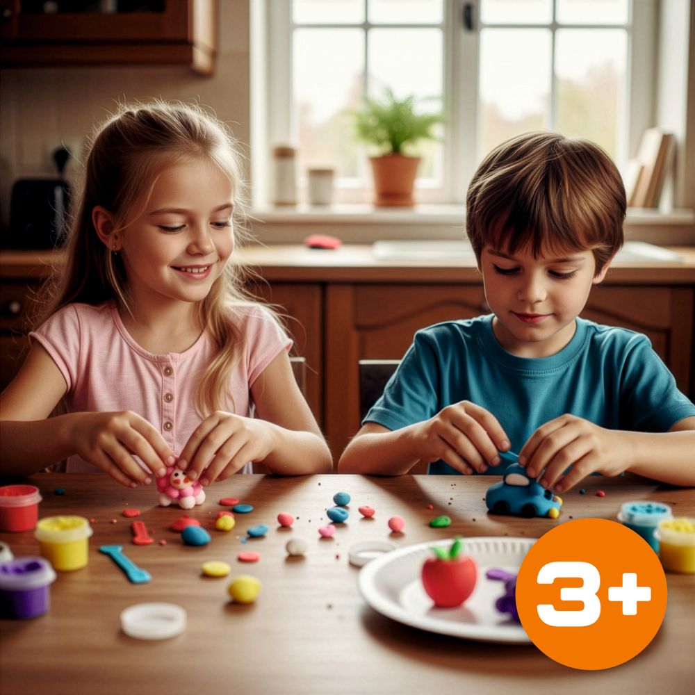 Magic Clay 36er Set, Magische Knete lufttrocknend & ultraleicht, Modelliermasse für Kinder inkl. 3 Spatel, Kreatives Spielzeug MINT, EVI KIDS MagicCla