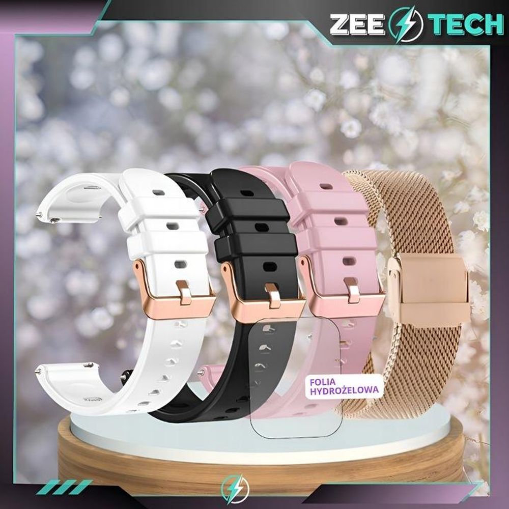 Damensmartwatch Armbanduhr Anrufe Ekg Puls Smartwatch 4 Armbänder