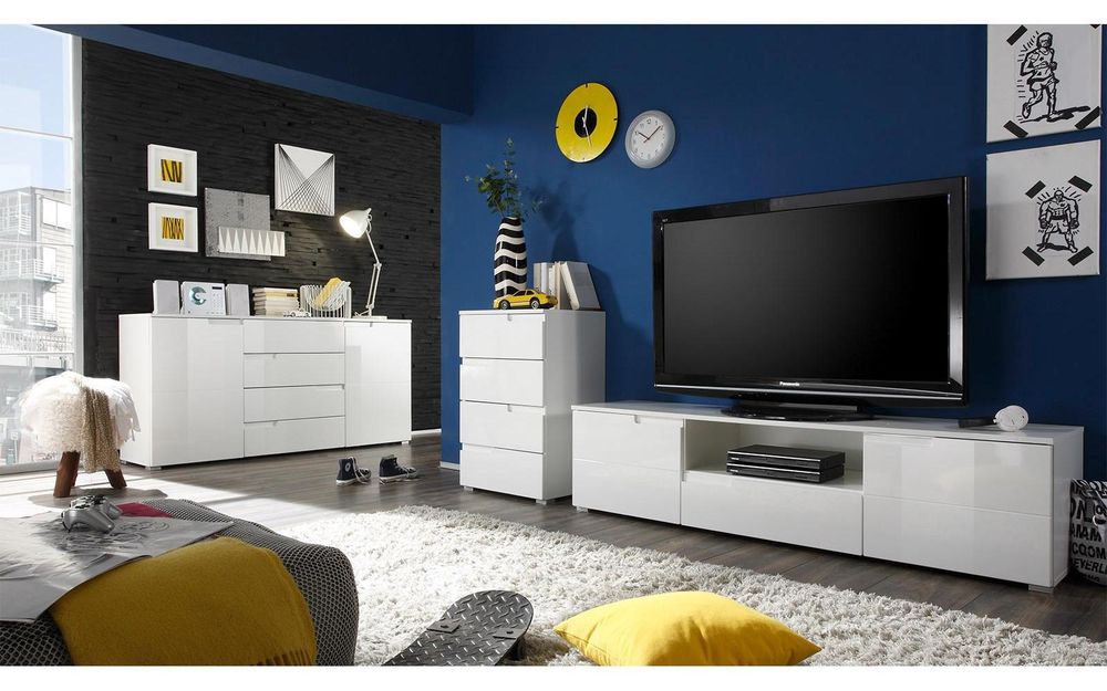 Suzette I Sideboard – Modernes Sideboard mit Hochglanz-Front und viel Stauraum