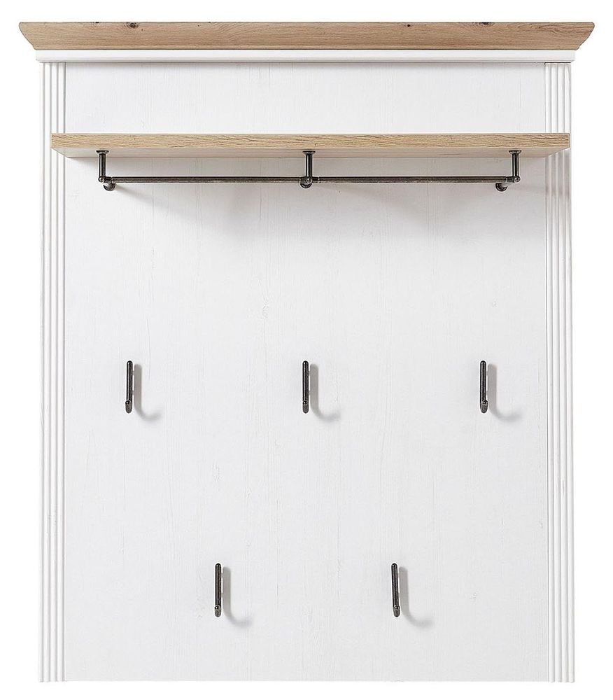 Jillana II – Garderobenpaneel im modernen Landhausstil mit Hutablage und 5 Haken