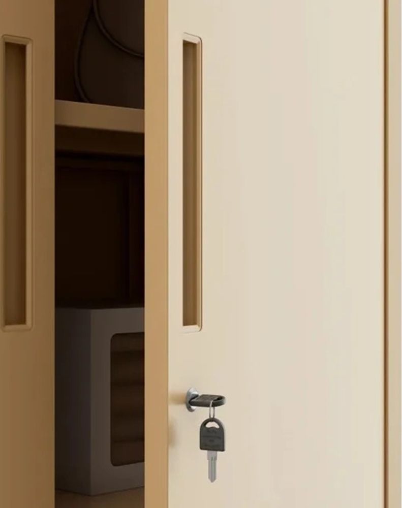 Büroschrank C001 Aktenschrank Lagerschrank Mehrzweckschrank Metallschrank 4 Fachböden Pulverbeschichtung Stahlblech 185 cm x 90 cm x 40 cm, Farbe : Beige