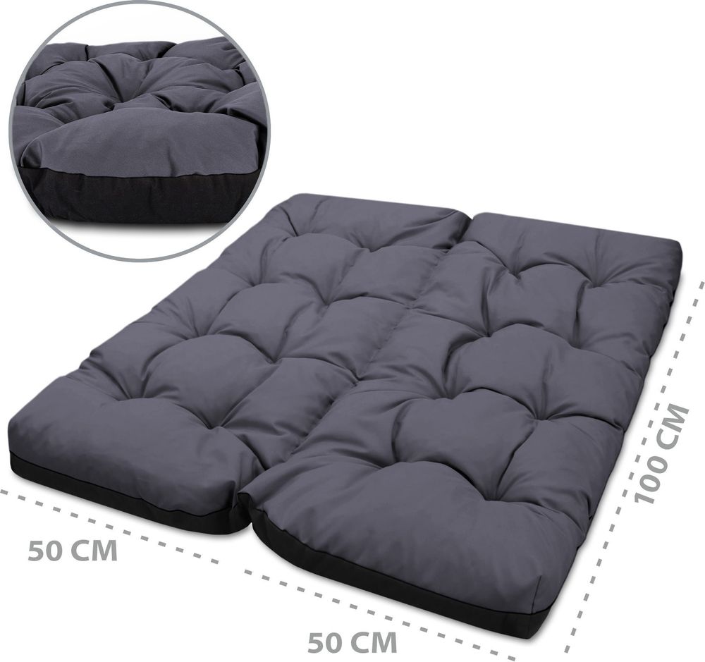 Palettenkissen und Bodenkissen für Palettensofa, Rückenkissen Bett 100x100 cm – Bequeme Europaletten Auflagen, Ideal für Innen und Außen Nutzung, graphit