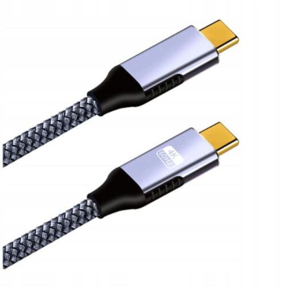 Kabel - Thunderbolt 3 USB-C do USB-C - 4K 60 Hz - 10 Gbit/s - 100 W PD 5A - 2 m - Nylon - Czarny