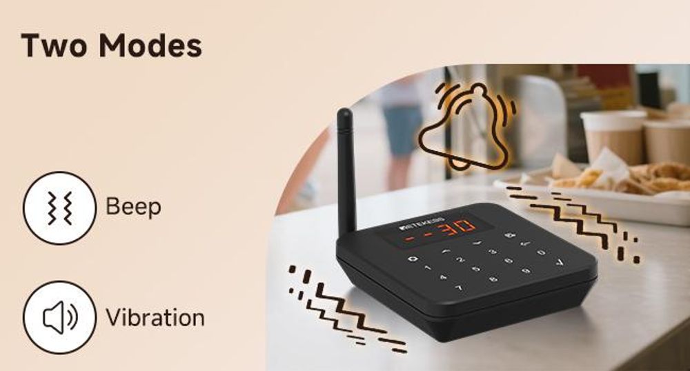 Système de bipeurs Retekess TD186 pour restaurants, 30 bipeurs, portée de 600 m, protection anti-basculement, 64 combinaisons d'appel, touche de mise en sourdine, système d'appel des clients pour bars et cafés, talkie-walkie