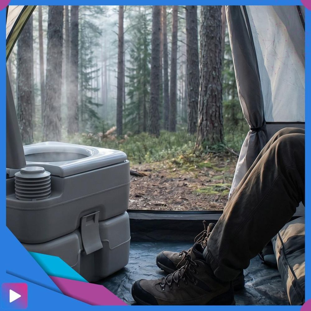 ASATO Campingtoilette 22 l mit 12-l-Spülwassertank und Spülung