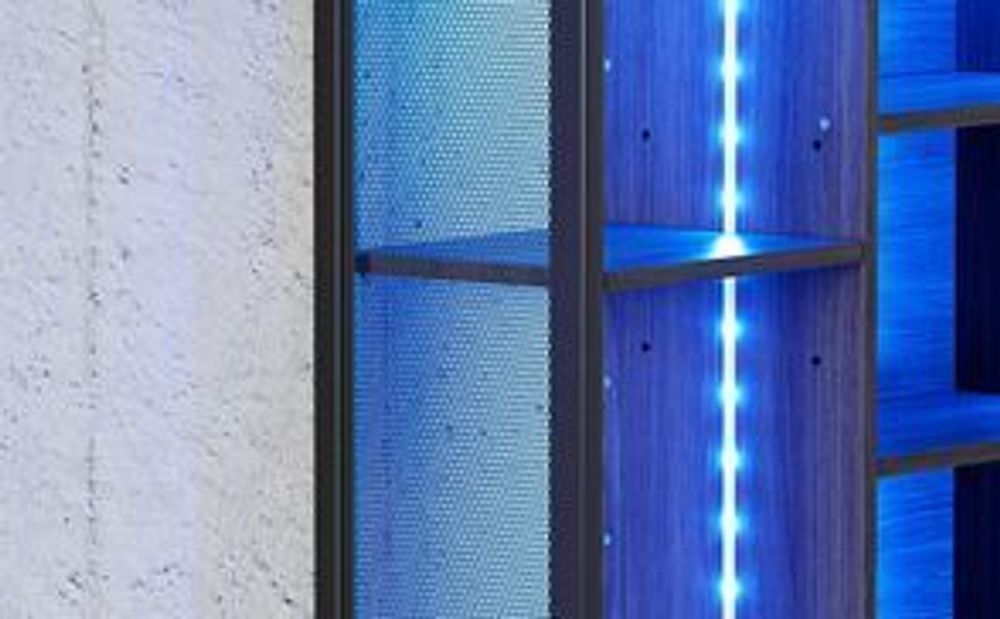 Weinregal Schwebende Wandregal Mit LED-Licht, mit Glasregal, Verstellbares Regal, 90*90cm Wandmontage Flaschenhalter für Bars, Weinkeller, Küche