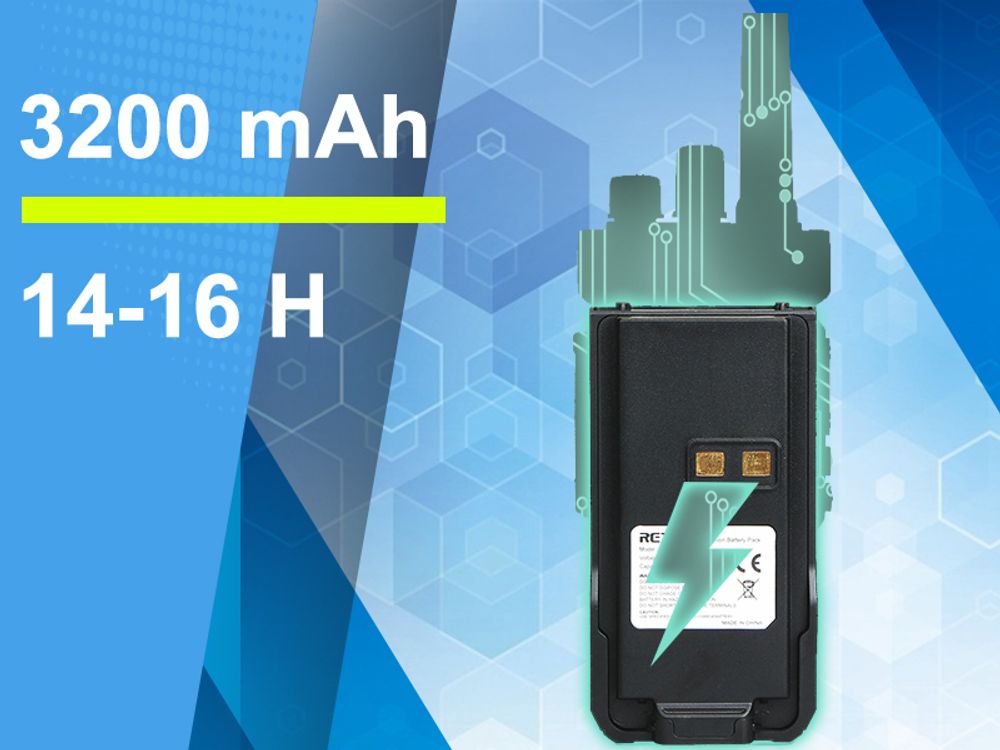 Retevis RT29 Funkgeräte set, 8KM Großer Reichweite, mit 6 Wege-Ladegerät, 3200 mAh, 16 Kanäle, VOX Scan, Squelch, Für Baustellen, Schule, Lager