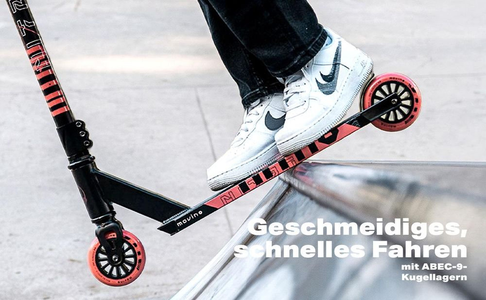 MOVINO Kinder Erwachsene Stunt-Scooter Freistil Nitro Rot