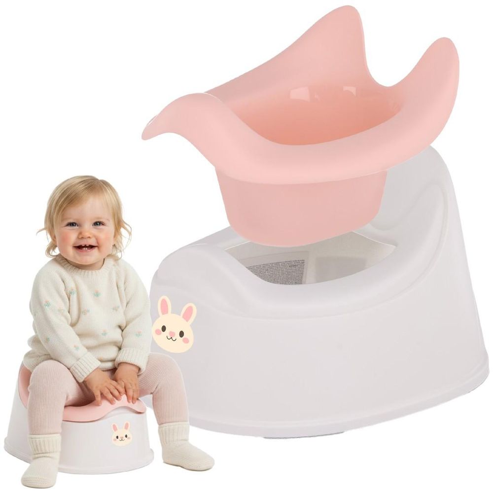 Orinal SUN BABY con recipiente extraíble y niña sentada