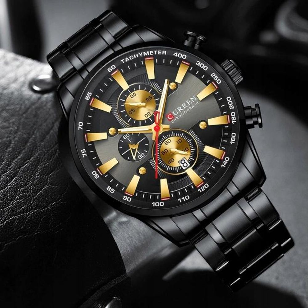 CURREN Herren-Armbanduhr klassisch elegant Chronograph mit Datumsanzeige